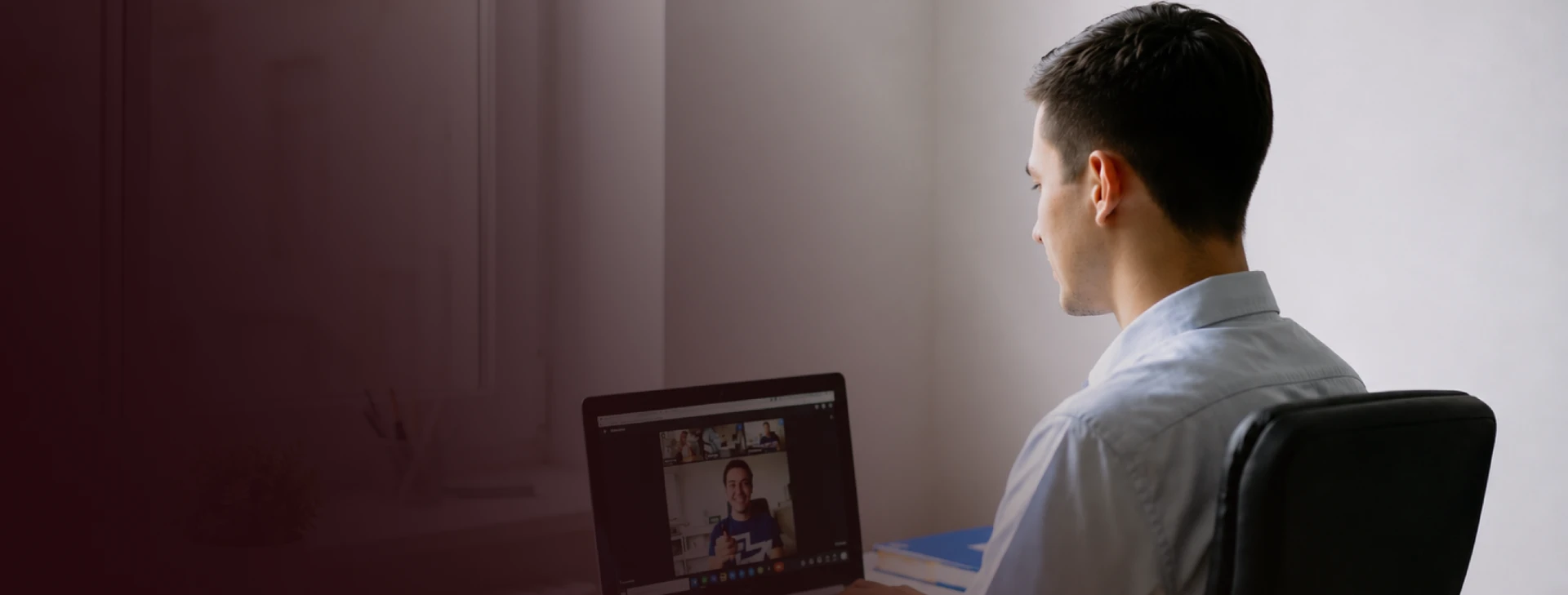 A professional on a video call, building trusted expertise with Bedford